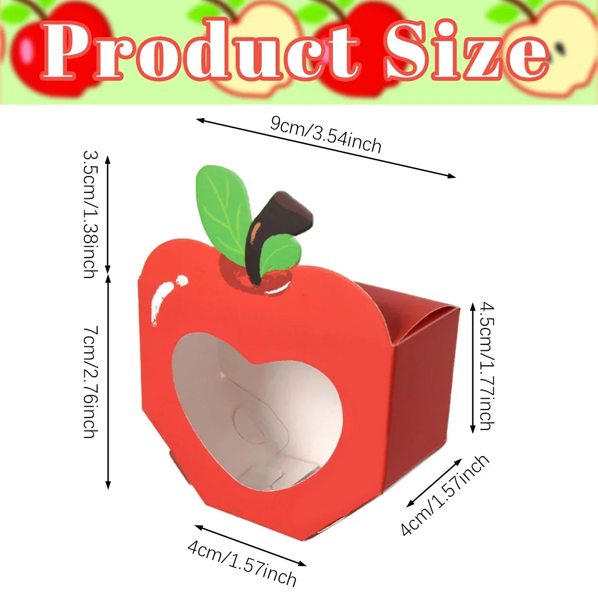 10 Apple Window Candy Boxes | Mini Heart Party Favor Boxes Party Favor Boxes Qme