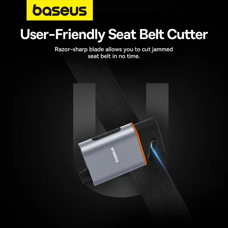 Baseus 3-in-1 Car Emergency Hammer | Window Breaker & Belt Cutter Car Emergency Tool Qst