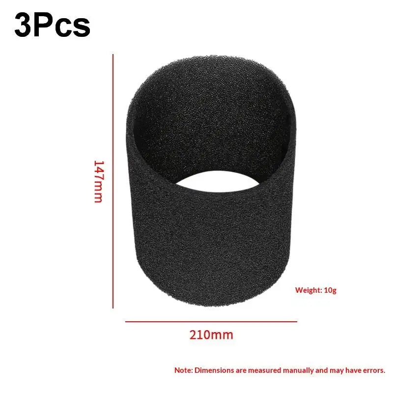 Foam Filters for Einhell BT-VC 1250 Wet Dry Vacuum – 3 Pack Vacuum Filter Kit Qme B