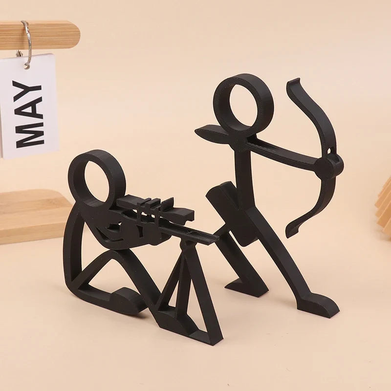 3D Stick Figure Pencil Holder Desktop Organizer Sculpture Pencil Holder Qme