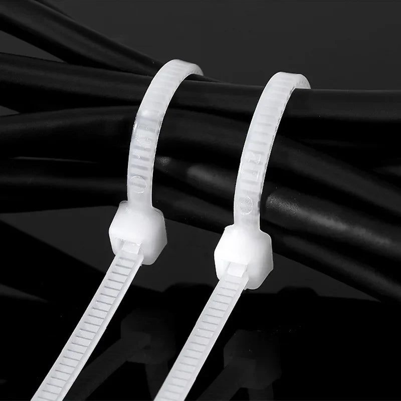 White PA66 Nylon Cable Ties 3x100 3x150 4x200 Self-Lock Zip Ties Nylon Cable Ties Qme