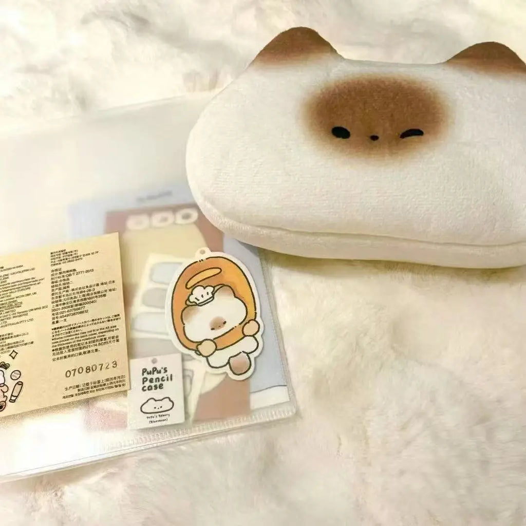 Toast Shaped Pencil Case – Large Capacity Stationery Bag Novelty Pencil Case Qme