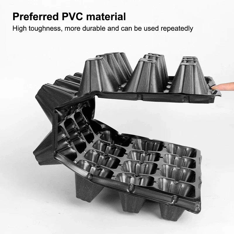 10-Pack Black Plastic Seedling Germination Trays for Garden Seedling Germination Trays Qme
