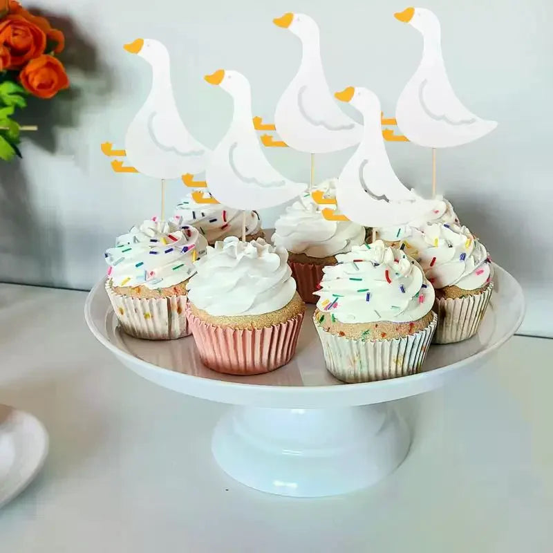 Silly Goose Birthday Cake Topper Insert Cards – 24 Pcs Cake Topper Set Qme