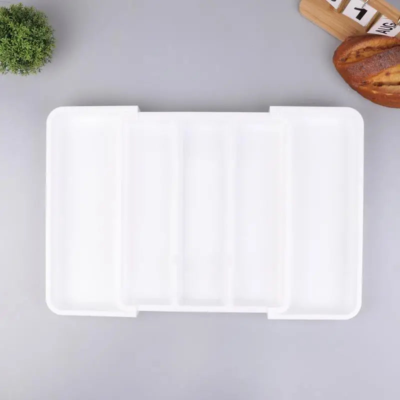 Expandable Cutlery & Utensil Drawer Organizer Tray Drawer Organizer Tray Qst White