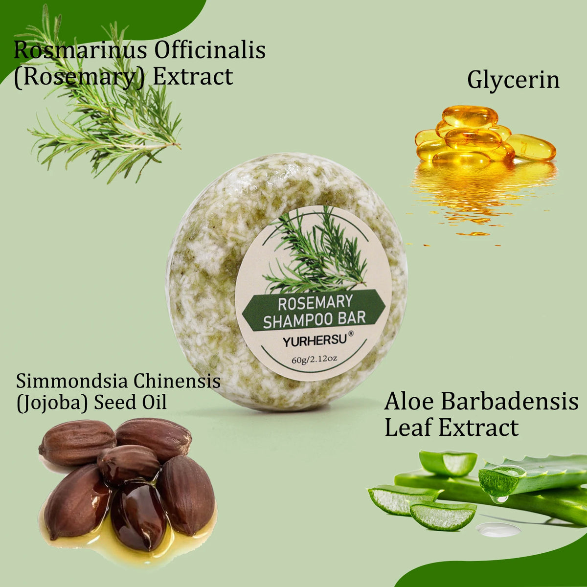 Rosemary Shampoo Soap Bar – Nourishing 60g All Hair Types Shampoo Bar Qst