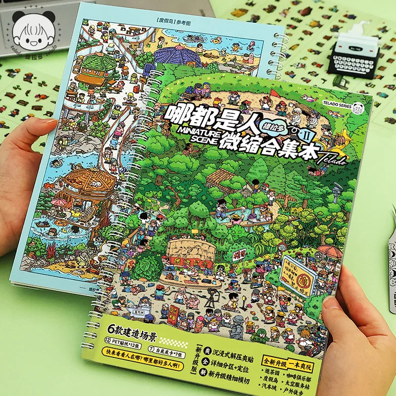 TIANZI Miniature Scene Sticker Book – Everything Human 2.0 Miniature Sticker Book Qme