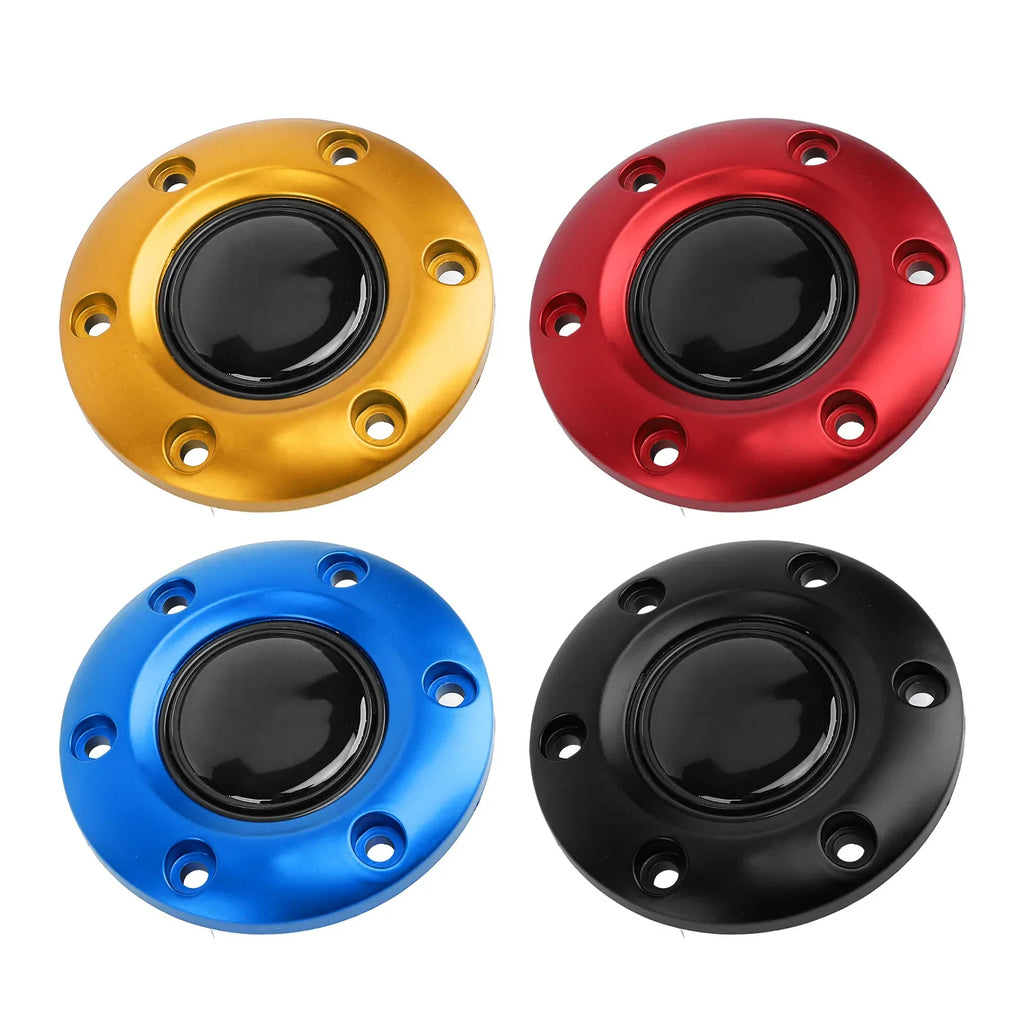 6-Hole Steering Wheel Center Horn Button Cap | ABS – 4 Colors Steering Wheel Horn Cap Qme