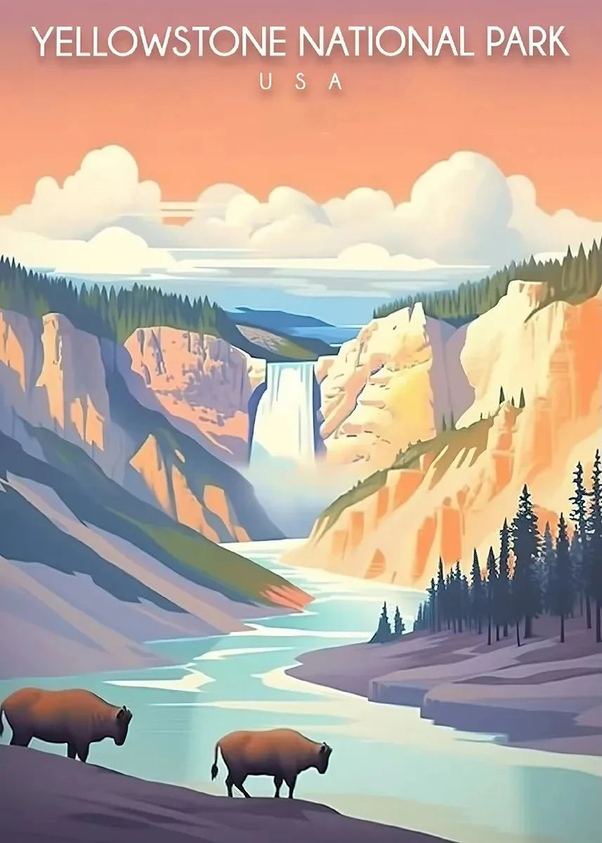 National Park Travel Poster Canvas Wall Art – Unframed Print Canvas Wall Art Qst 30X40cm No Framed H