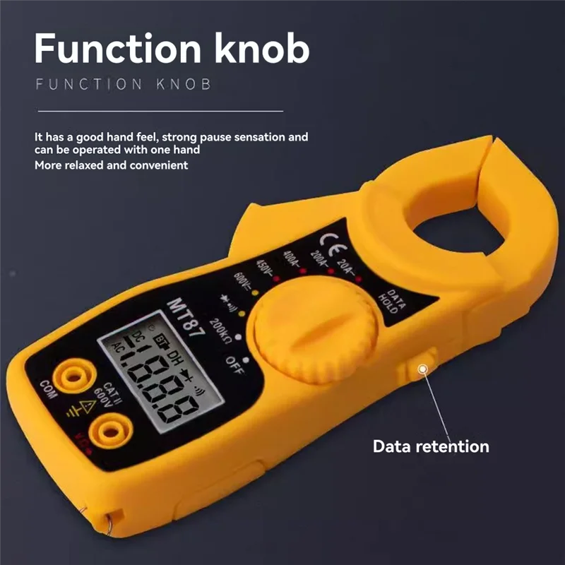 MT87 Digital Clamp Meter – AC/DC Voltage & Current Tester Digital Clamp Meter Qme As Shown
