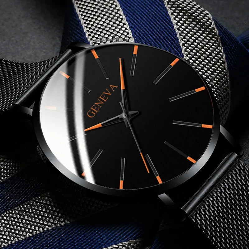 Men's Minimalist Ultra-Thin Stainless Steel Quartz Watch Men's Quartz Watch Qme