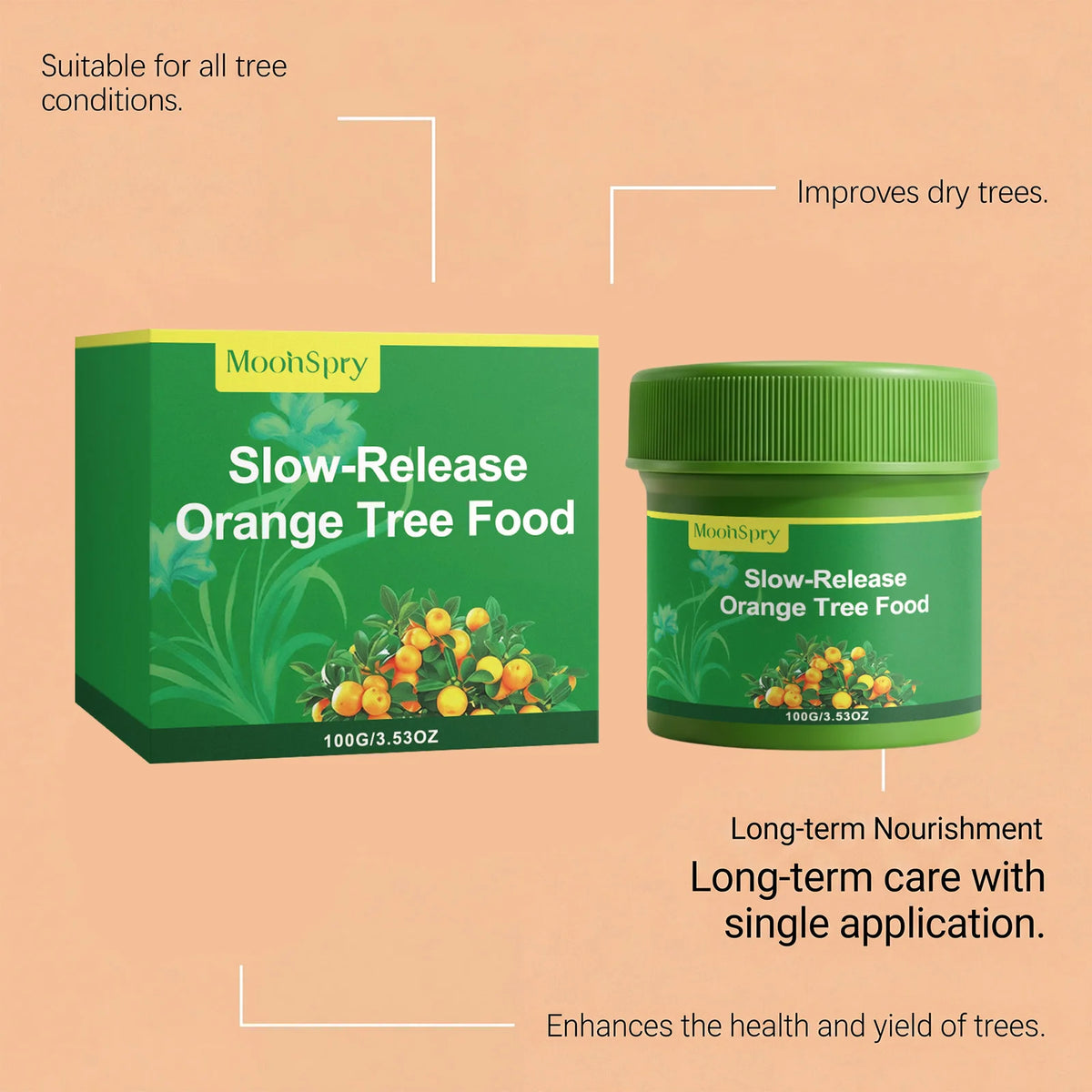 Slow-Release Organic Citrus & Orange Tree Fertilizer – MOONSPRY Organic Tree Fertilizer Qst