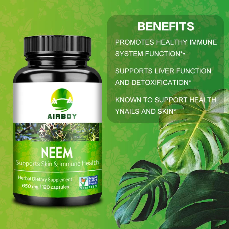 Organic Neem Supplement – Skin, Immune & Liver Support Herbal Supplement Qst