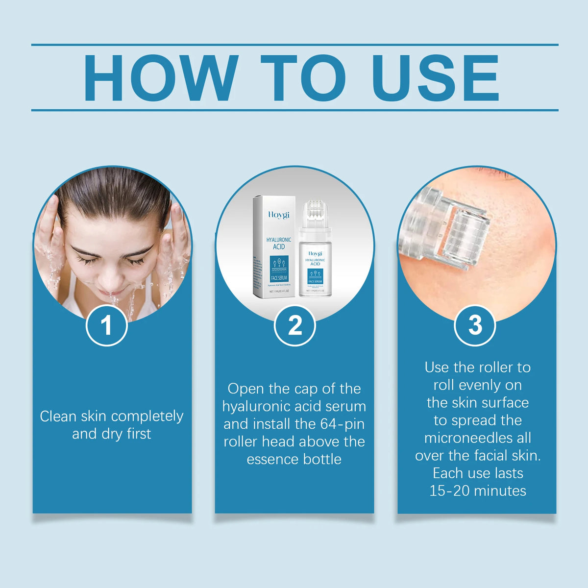Hoygi Hyaluronic Acid Face Serum Roller – Deep Moisture & Glow Face Serum Roller Qst