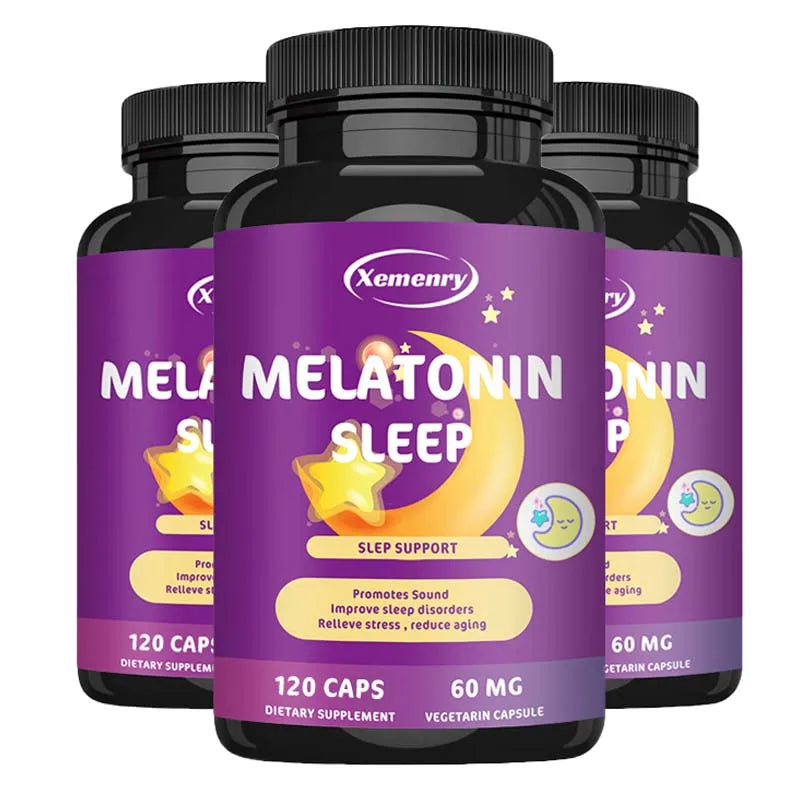 Xemenry Melatonin Capsules – Fall Asleep Faster & Sleep Better Sleep Supplement Qst