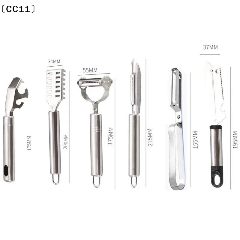 Stainless Steel Fruit Peeler & Fish Scale Scraper Set Kitchen Peeler Set Qme