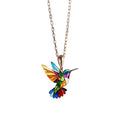Elegant Hummingbird Pendant Necklace for Women – Alloy Pendant Necklace Qme Golden