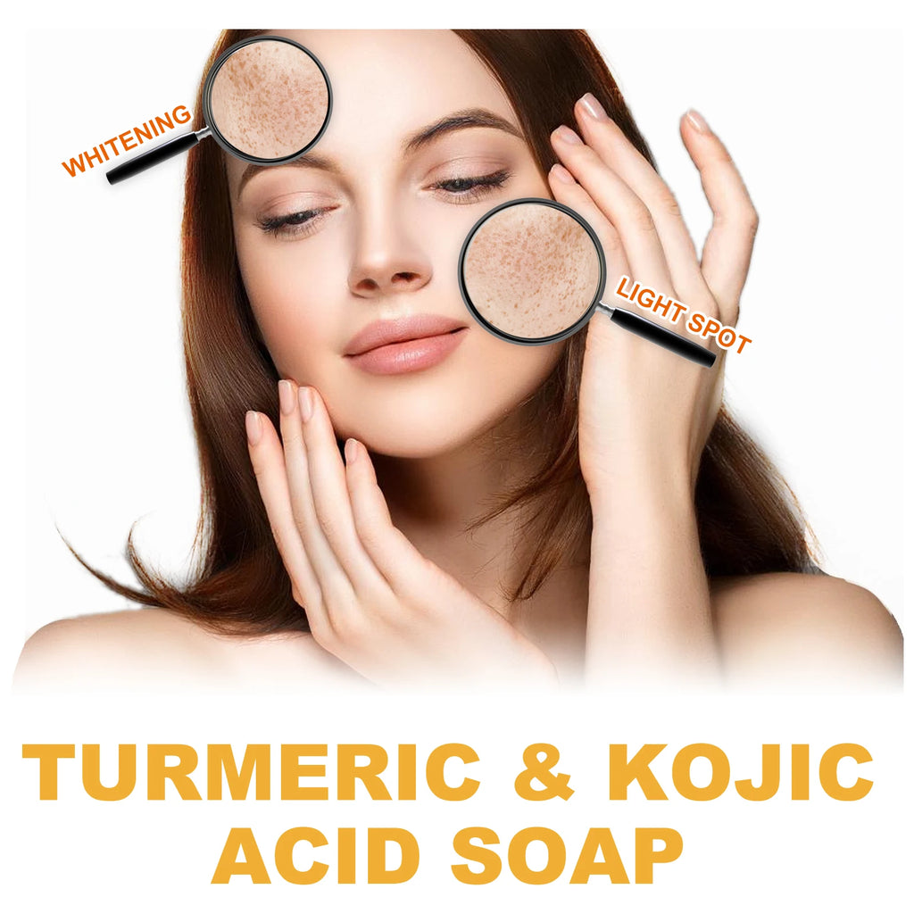 EELHOE Turmeric Kojic Acid Brightening Soap Bar 100g Brightening Cleansing Soap Qst