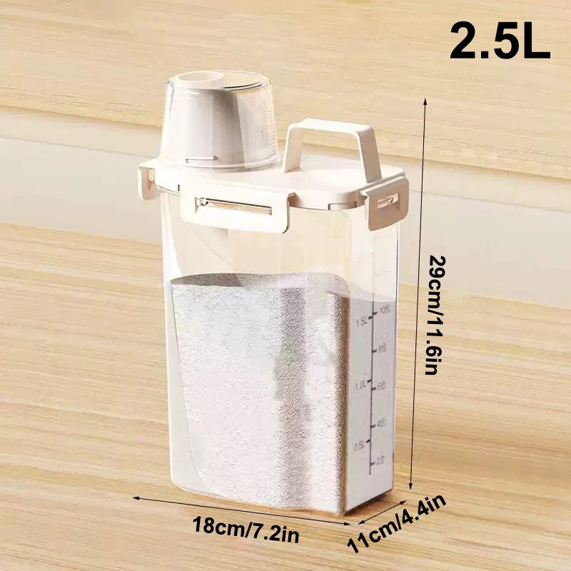 Sealed Grain & Laundry Detergent Storage Container 1.75–3L Food Storage Container Qst M