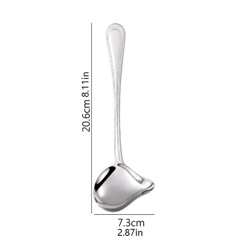 Stainless Steel Long Handle Soup Ladle with Sauce Spout Soup Ladle Qme one size