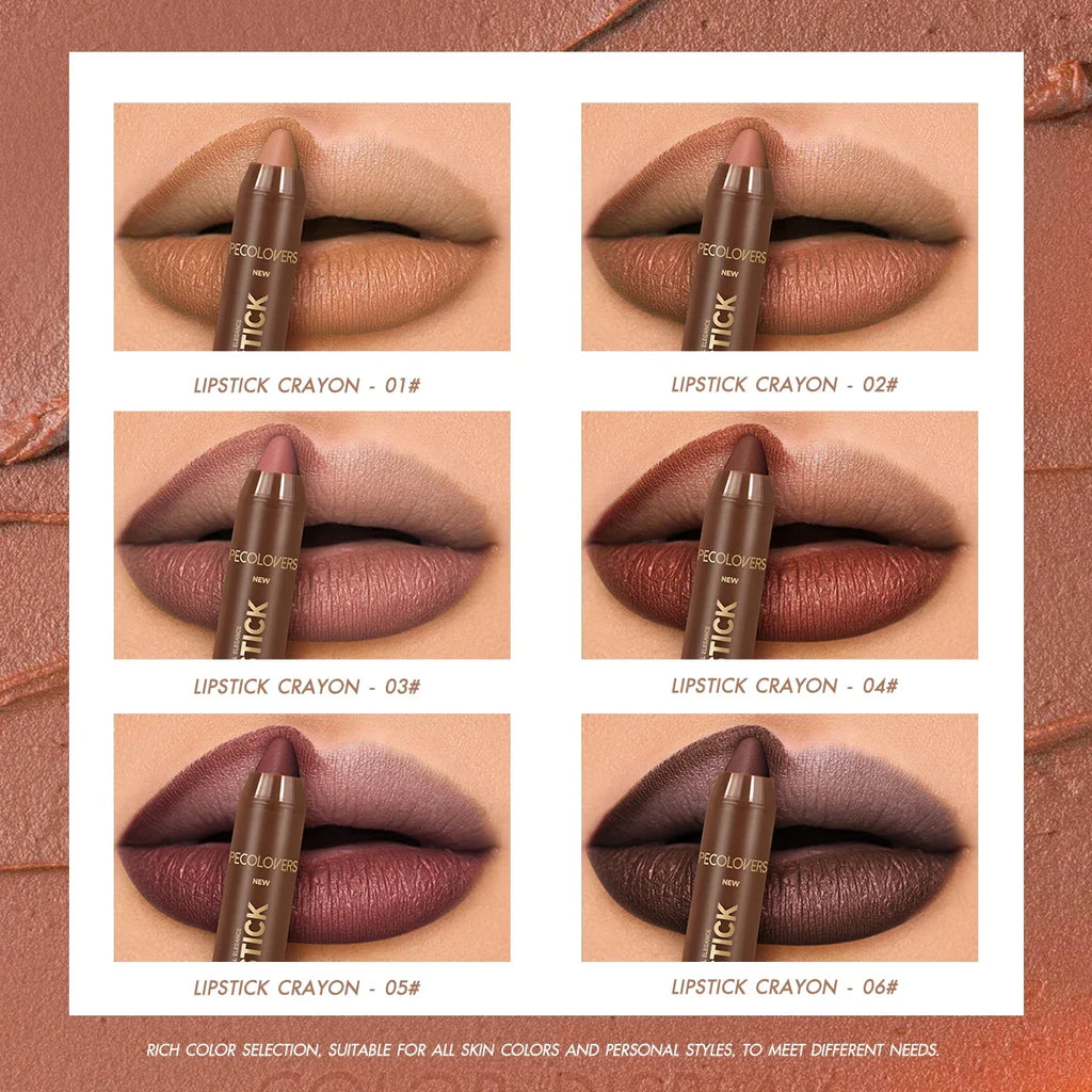 Fine Tip Matte Lip Liner Pen – Soft Mist Crayon, 6 Shades Lip Liner Crayon Qme