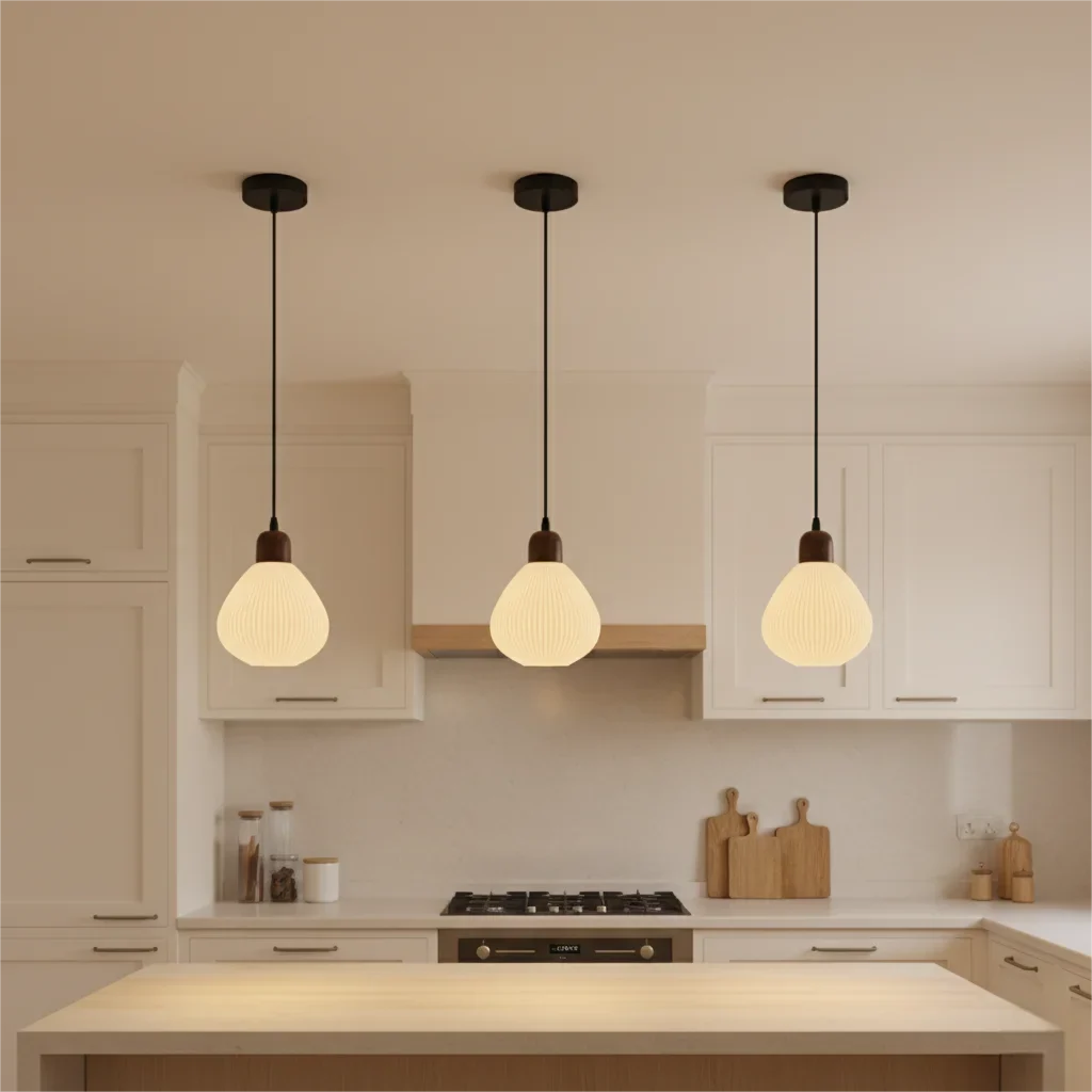 White Glass Pendant Light – Kitchen, Dining Room & Bar Lamp Glass Pendant Light Qme