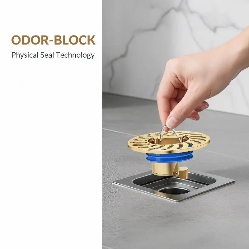 All-Copper Floor Drain Shower Stopper – Odor Barrier Floor Drain Stopper Qme