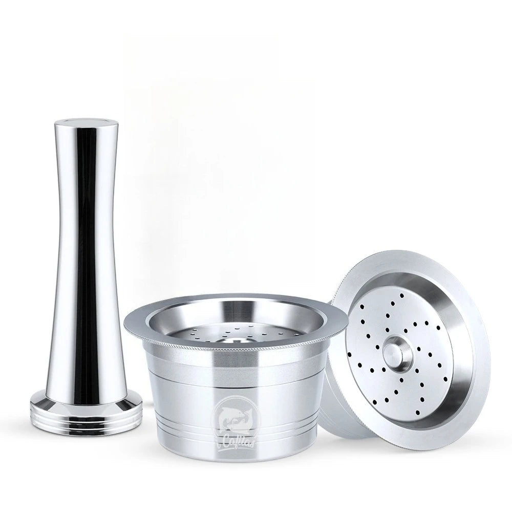 Reusable Stainless Steel Coffee Filter Pods & Tamper Reusable Coffee Filter Qst 2 capsule T