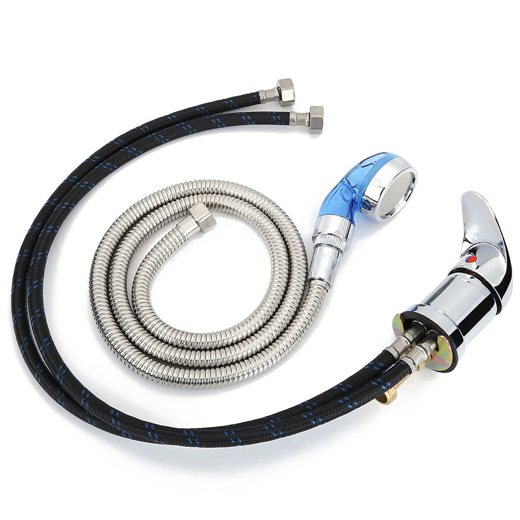 Hair Salon Shampoo Chair Faucet & Blue Shower Hose Set Salon Faucet Hose Set Qme