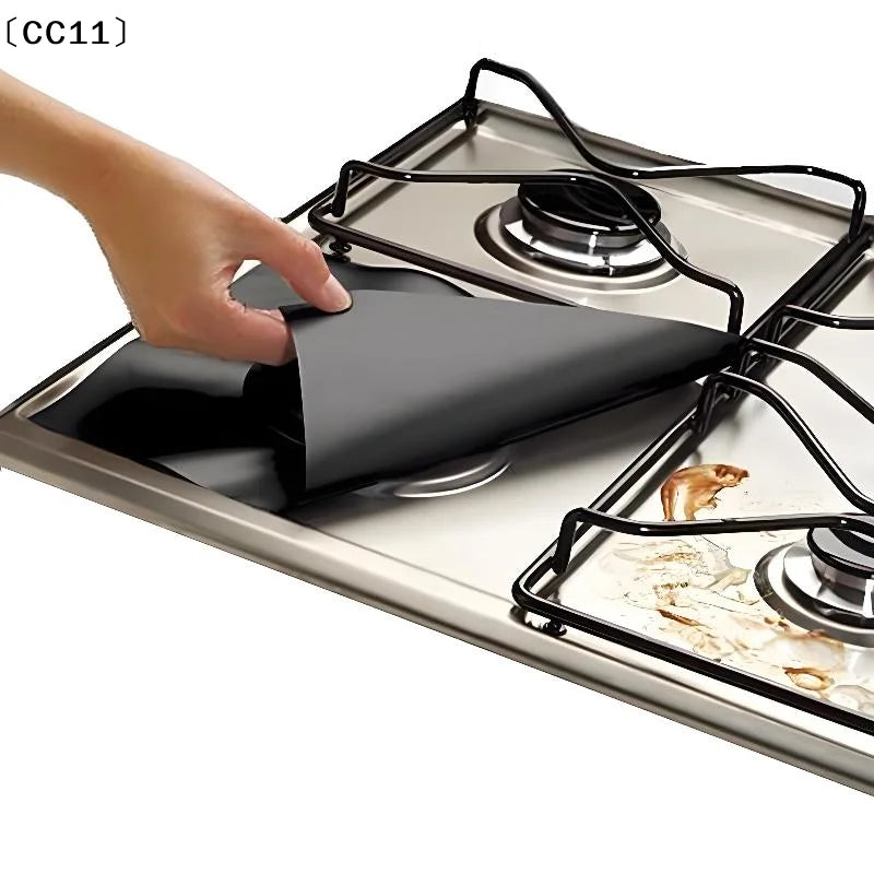 Reusable Square Foil Stove Protector Gas Hob Liner 4 Pack Stove Hob Liner Qme