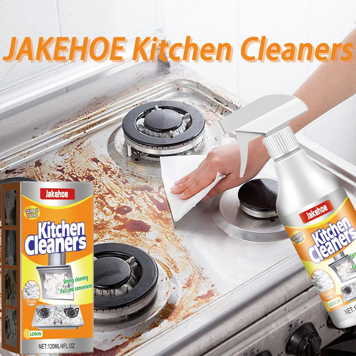 Kitchen Foam Cleaner – Powerful Grease & Oil Stain Remover Kitchen Foaming Cleaner Qme
