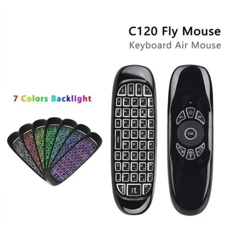 C120 RGB Wireless Air Mouse Keyboard | Gyro Sensor for TV Wireless Air Mouse Keyboard Qme