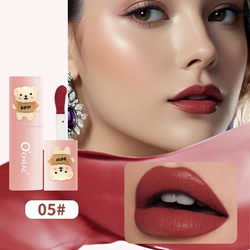 Teddy Bear Matte Lip Gloss – Waterproof & Long-Lasting | Qme Matte Lip Gloss Qme 05