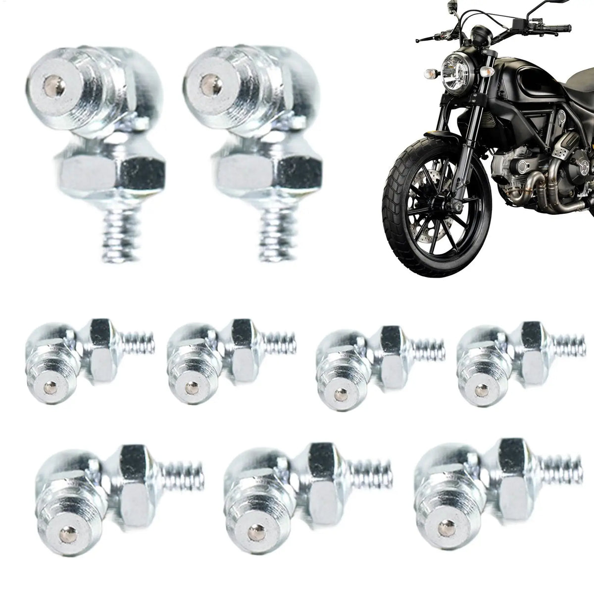 90° Metric Grease Fittings Elbow Hydraulic Nipples 10-Pack Grease Fittings Kit Qme