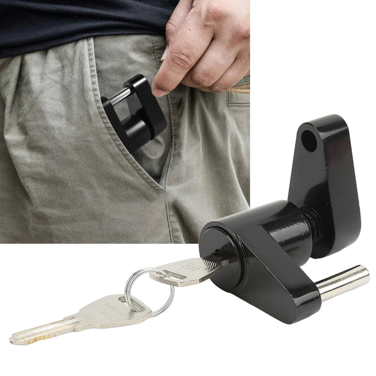 Zinc Alloy Anti-Theft Trailer Hitch Coupler Lock | 2 Keys RV Truck Trailer Hitch Lock Qme