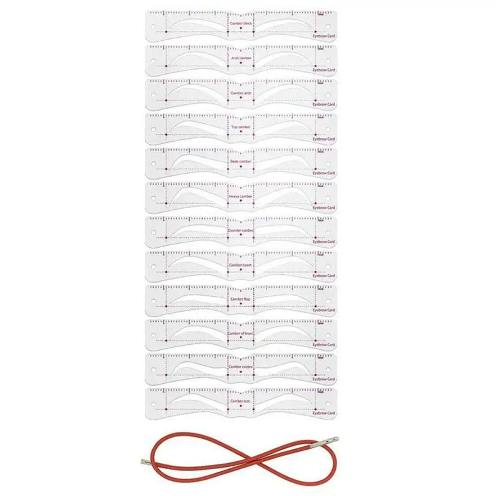 Eyebrow Stencil Set – Soft PVC Brow Template Cards & Stickers Eyebrow Stencil Set Qme 12PCS CN