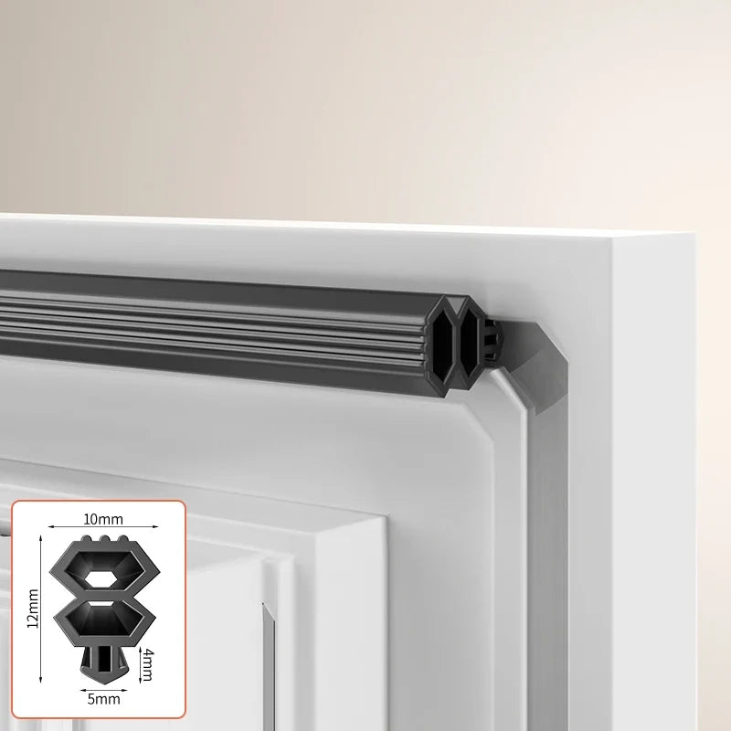 4M TPE Door Seal Strip Bilateral Window & Door Weatherstrip Door Weatherstrip Seal Qme Black 2pcs