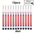 Deep Hole Long Nib Marker Pen – Waterproof Perforating Pen Marking Pen Qme 12PCS Black