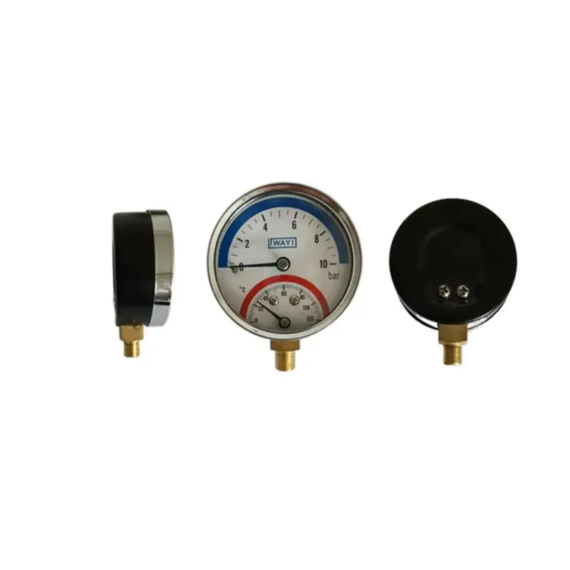 2-in-1 Pressure & Temperature Gauge | 10 Bar, 0–120°C Pressure Temperature Gauge Qme