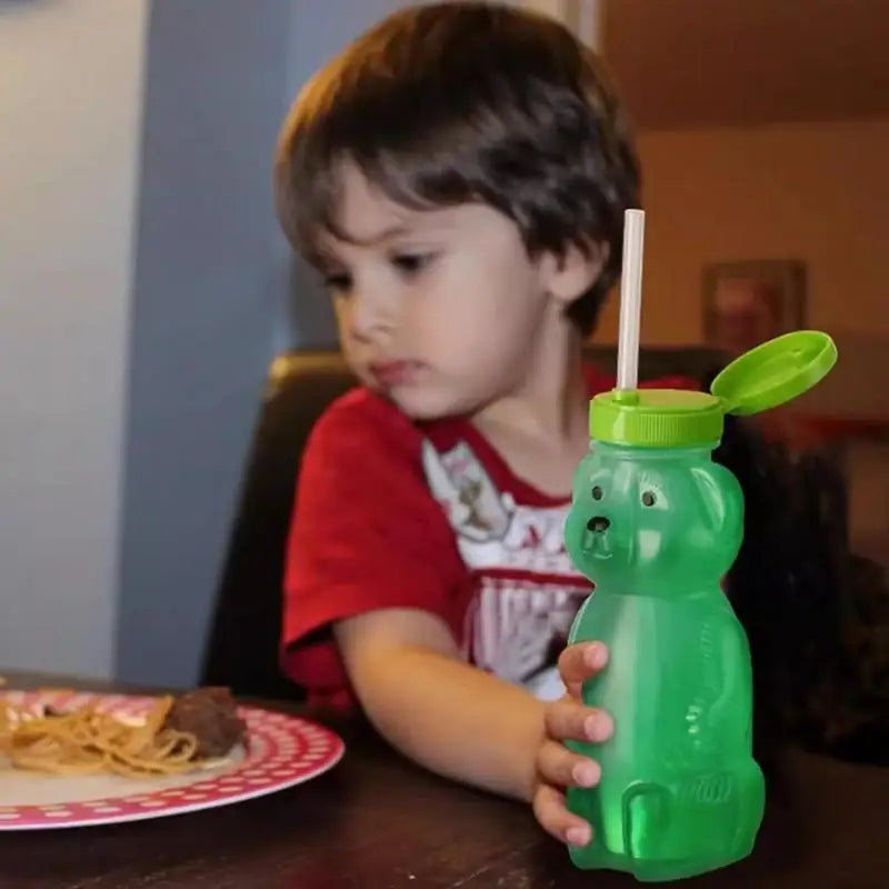 Cute Squeezable Leak-Proof Baby Cup with Flexible Straw Baby Straw Cup Qme