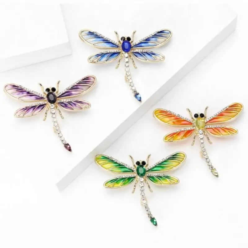 Enamel Dragonfly Brooch – Alloy Rhinestone Lapel Pin Enamel Brooch Pin Qme