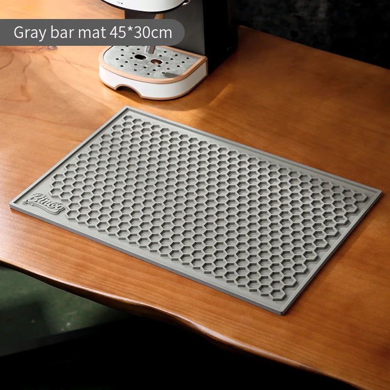 Bincoo 45x30cm Coffee Bar Mat – Non-Slip Tamping & Drain Mat Coffee Bar Mat Qst grey(45x30cm) China Mainland