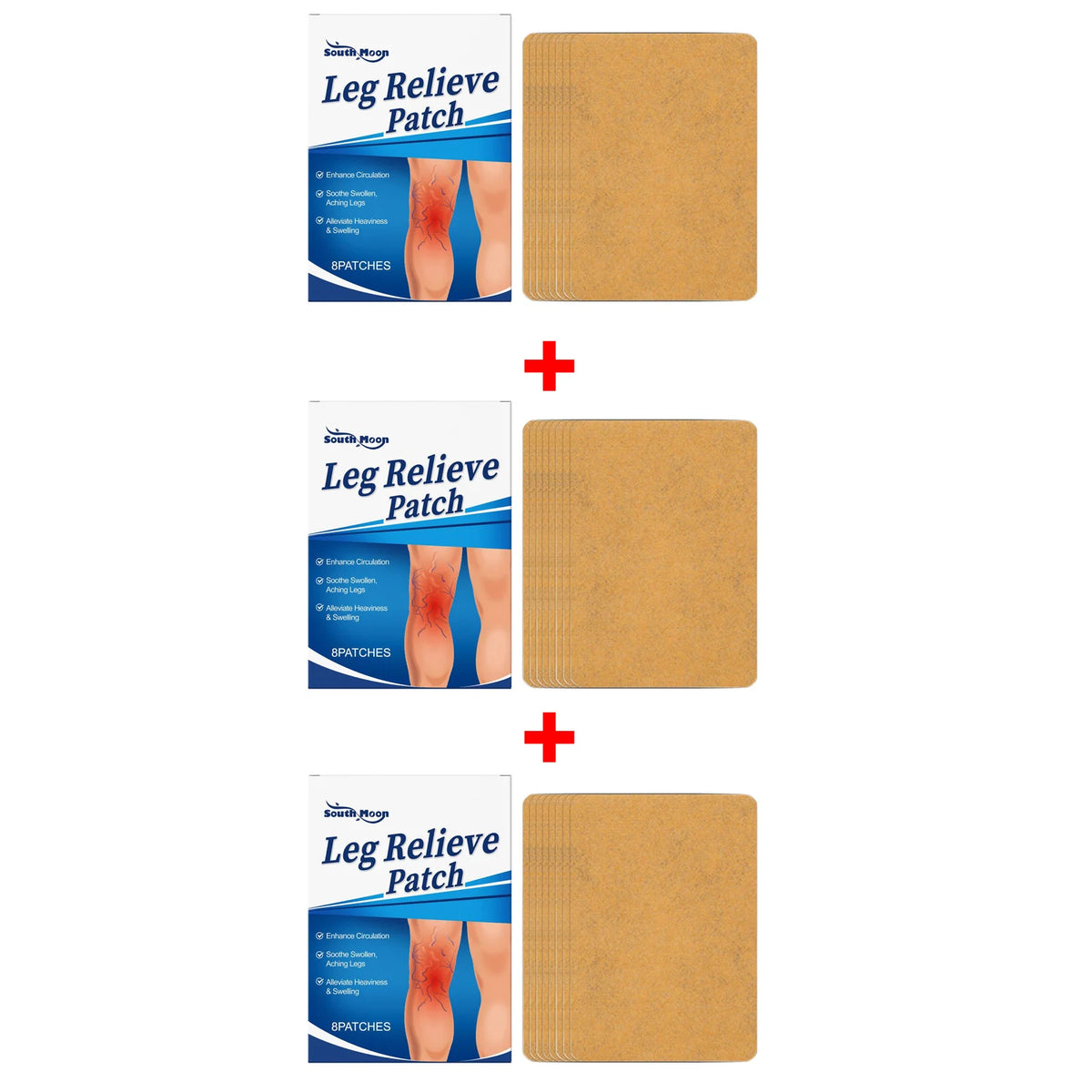 South Moon Herbal Leg Comfort Patch – Circulation & Swelling (8pc) Herbal Leg Patch Qst 3 x 8pcs in bag