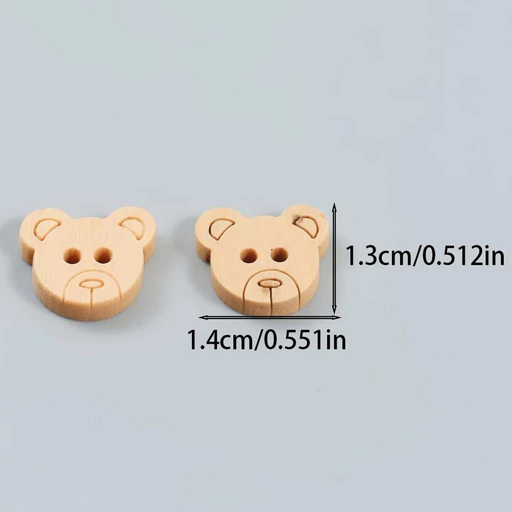 Bear Wooden Buttons 2-Hole | DIY Sewing & Scrapbooking Crafts Craft Sewing Buttons Qme