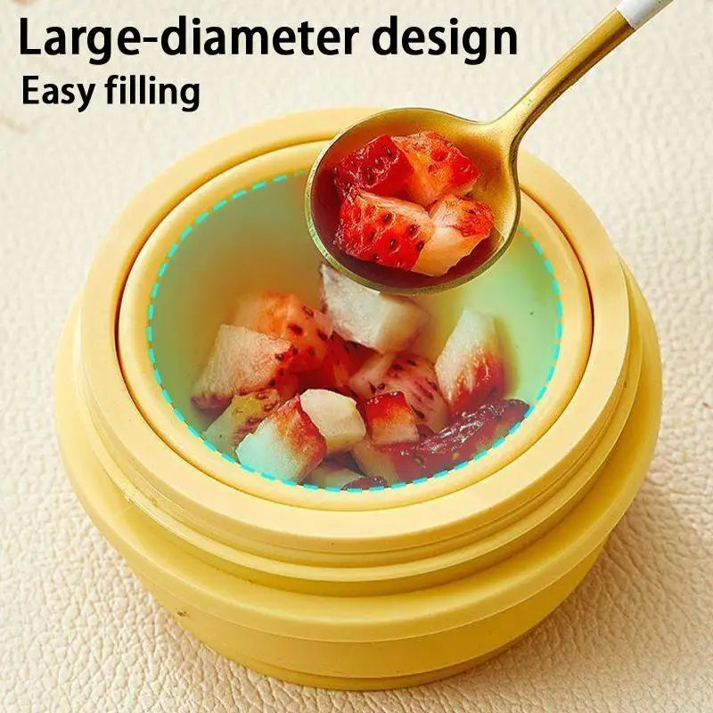 Foldable Ice Ball Cup with Built-In Straw | Food-Grade Silicone Foldable Silicone Cup Qme