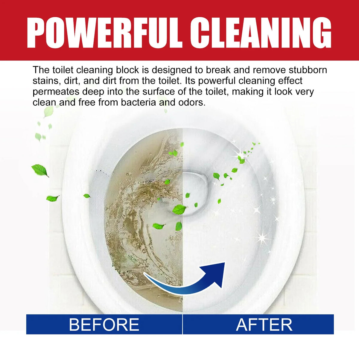 Toilet Bowl Cleaner Effervescent Tablets – Stain & Odor Remover Toilet Cleaning Tablet Qme