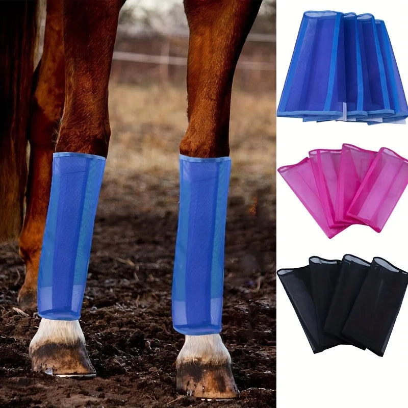 4-Pack Horse Fly Boots – Breathable Protective Leg Wraps Horse Fly Boots Qme