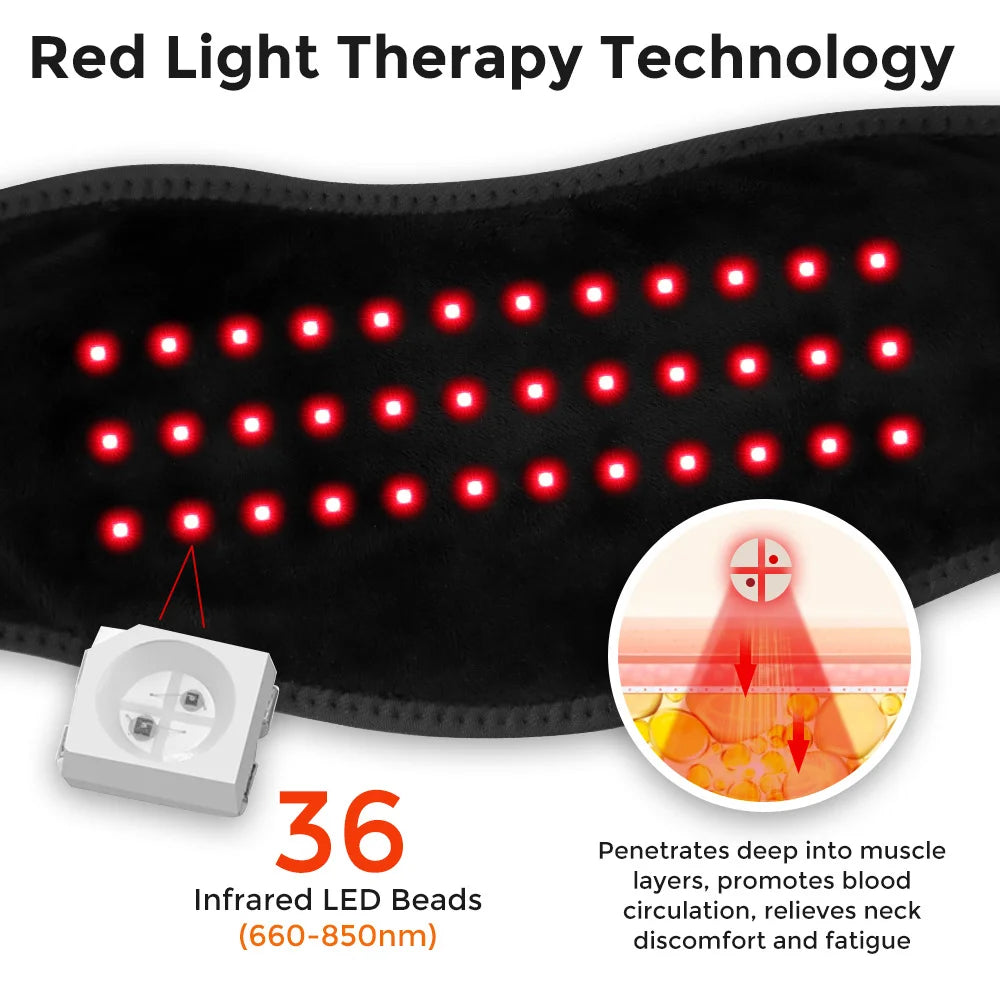 36 LED Red Light Neck Belt 660nm 850nm Infrared Therapy Wrap Infrared Therapy Wrap Qst