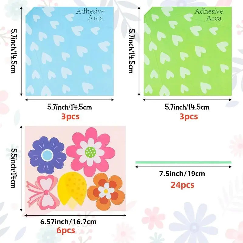 DIY Floral Bouquet Card Making Kit – Easy Assembly Craft Card Making Kit Qme 6Sets