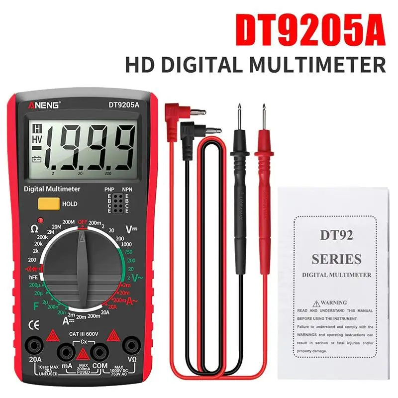 DT9205A True RMS Digital Multimeter – Voltage & Current Tester Digital Multimeter Qme A2 Red